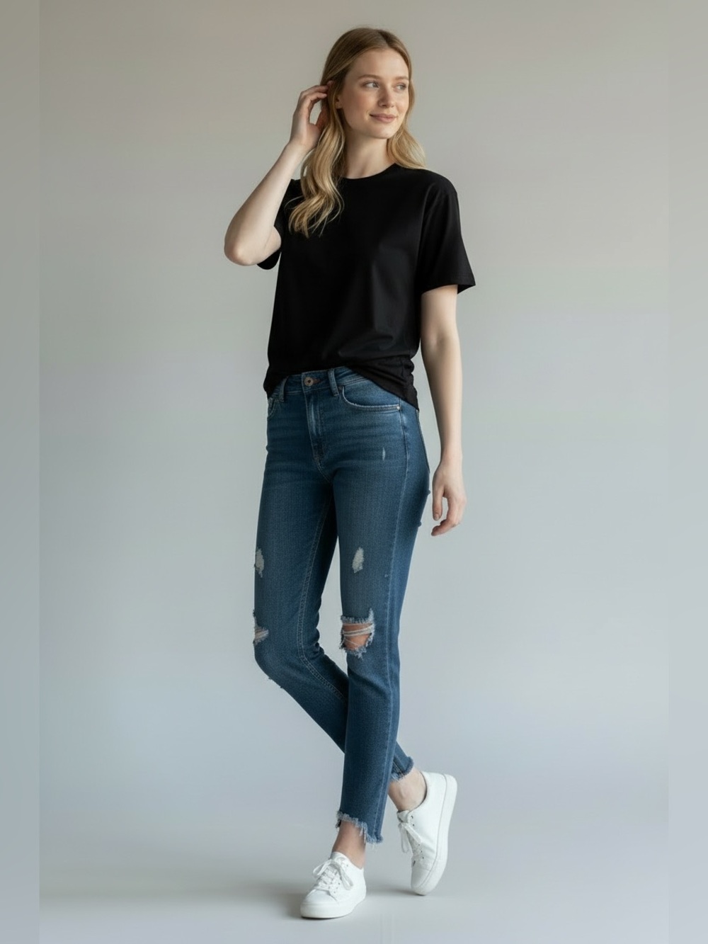 HOLLISTER Low Rise Super Skinny Distressed Stretch Jeans Dark Wash Size 9/29